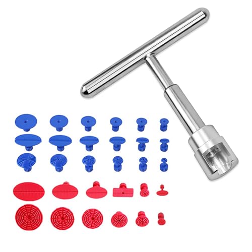 Roinaid Dellen Reparaturset Auto, Beulenzieher Auto, Praktische Ausbeulwerkzeug, Stabile Dellenzieher, Zum Entfernen von Beschädigten Dellen, mit 28 Stück Saugnapf-Dellenzieher