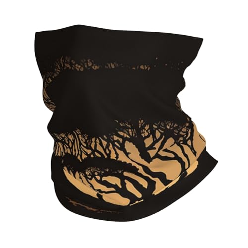 Bufanda tipo pasamontañas para cuello con silueta de elefantes en marrón y negro para motocicleta, ciclismo, esquí y aventuras miniatura 1