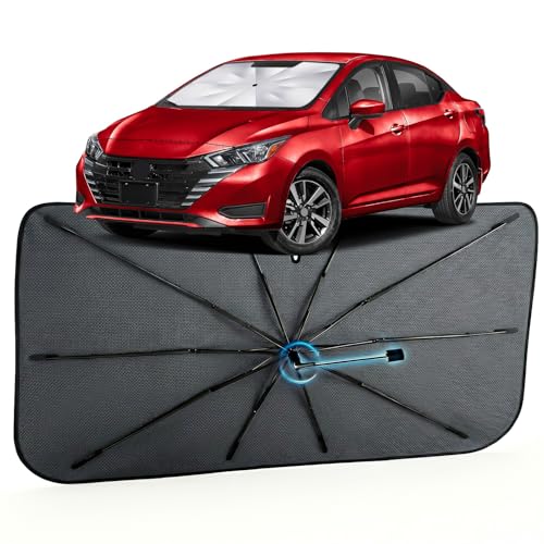 Image of Car Windshield Sun Shade for Nissan Versa 2020-2026 -[Reflective Coated Fabric] Sunshade Umbrella for Front Window, Car Shades Sun Visor Keep Car Cool and Protects Interior, 1:1 Exact Fit