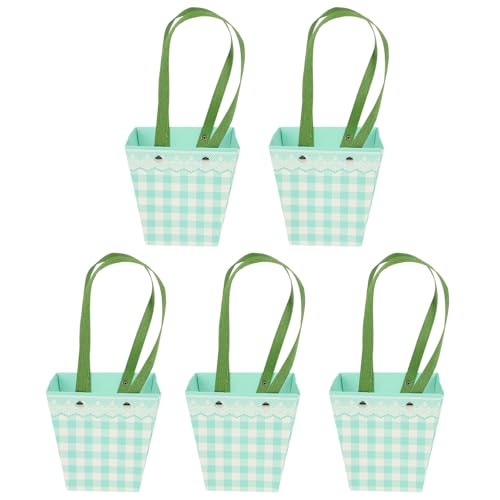 Outanaya 5 Stück Karierte Blumenstrauß Haltertaschen aus...