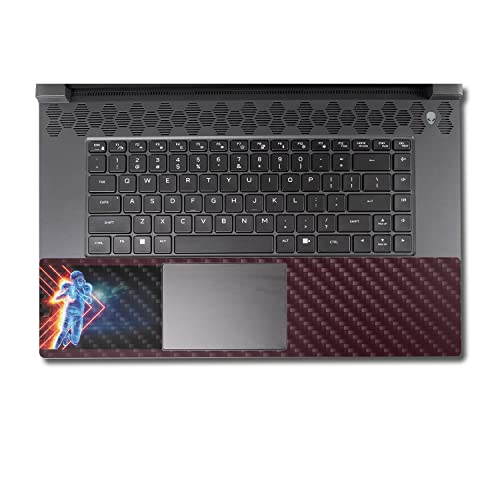 Image of MightySkins Carbon Fiber Skin Compatible With Alienware M17 R5 (2022) Full Wrap Kit - Glow Football | Protective, Durable Textured Carbon Fiber Finish | Easy To Apply & Change Styles | Made in the USA