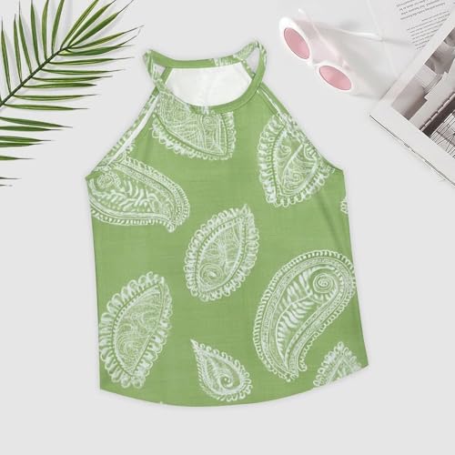 Paisley Elements Tank Tops for Women Halter Tops for Women Sleeveless Casual Summer Top S