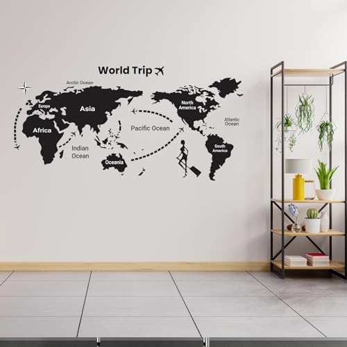 Image of CVANU World Trip Self-Adhesive Vinyl Wall Sticker for Wall Decoration (17inX35in) S261