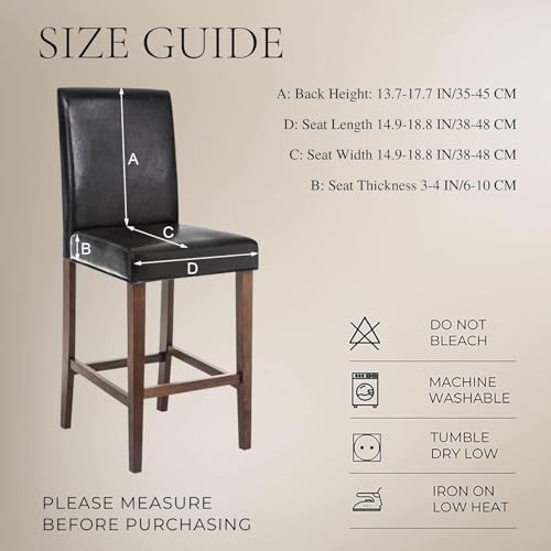 Image of SearchI Bar Stool Covers Set of 4, Stretch Washable Barstool Seat Covers, Counter Height Chair Covers for Kitchen Dining Room Cafe (Multiple Foliage)
