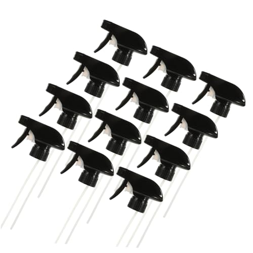 LOORGVEL Boquillas Pulverizadoras Para Botellas 28-410 Negras 12 Piezas Para Pulverización De Limpieza Duradera Hogar, Jardinería y Aromaterapia, Boquilla De Plástico Resistente Para Spray Uniforme