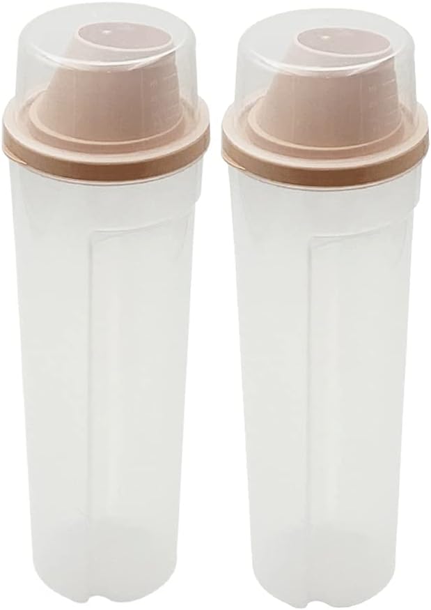 kitchen jars Plastic Storage Box Kitchen Food Grains Cereal Containers Tall Food Storage Spaghetti Noodle/Pasta Container With Scale Lid Useful Container Set (Color : 3pcs green) (2pcs Pink )