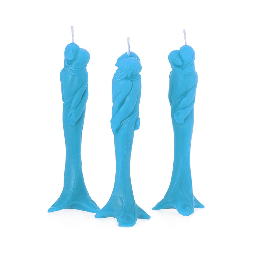 NKlaus - 3x cera d'api Stella dell'amore candela azzurra candela rituale fatta a mano candele a goccia 13670