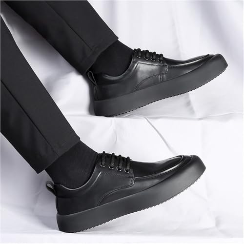 Men's Leather Work Shoes Spring Casual Flat Sneakers Comfortable Thick Sole Outdoor Work Boots Formal Shoes for Men3