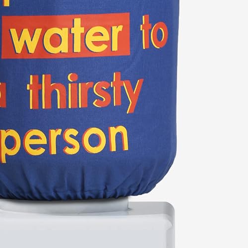 Image of Swayam 20 Litre Bottle Cover for Home & Office | Bottle Protector | Lace Closure at Bottom | Machine Washable | Environment Friendly | Digitally Printed | 44cm x 42cm x 32cm - Blue