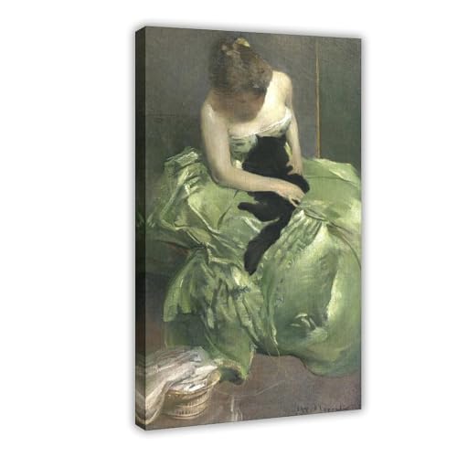 Tableau vintage John Alexander White reproduction sur toile avec cadre en bois pour salon