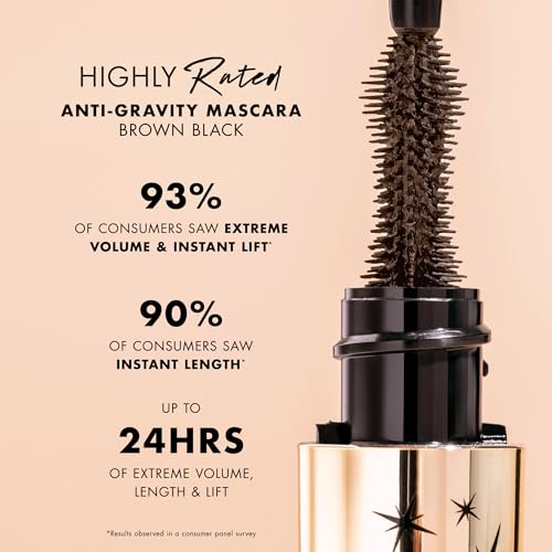 Image of Milani Mascara Volume and Length, Highly Rated Anti-Gravity Brown Black Shade with Castor Oil and Molded Hourglass Shaped Lash Coating Mascara Wand