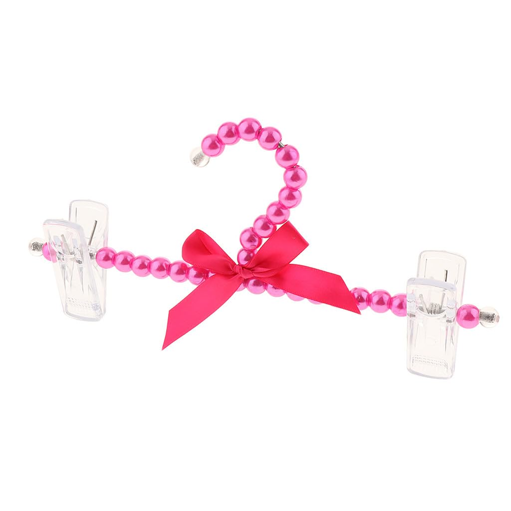 TWISAXC Imitation Bead Bow Hook Hangers Hangers With Durability Plastic Durable Resistant Pearl And Imitation Bead, Red, 24cm