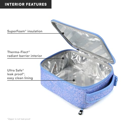 Image of Titan by Arctic Zone Fridge Cold Lunch Box, 2 Ice Packs, Blooming Daisies | Fridge cold insulated cooler bag with leak proof lining for men and women, includes 2 gel ice packs