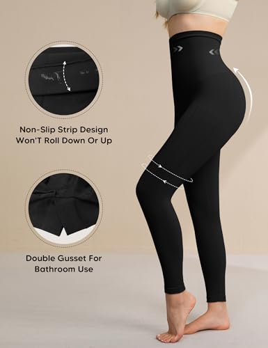 Image of Shapewear Leggings for Women Tummy Control High Waisted Capri Body Shaper Butt Lift Thigh Slimmer