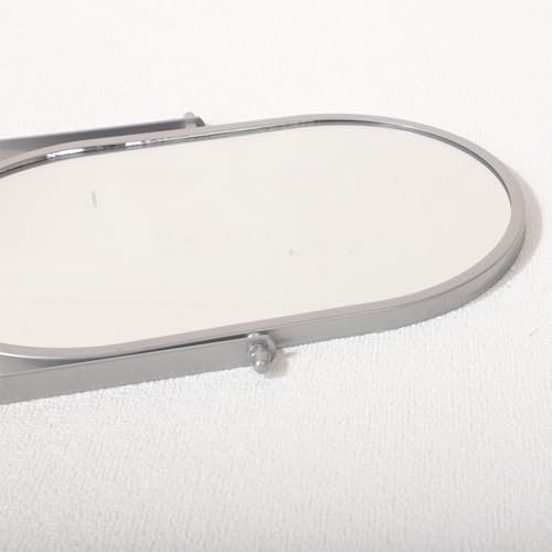 Espejo para maquillaje ovalado de escritorio con base metálica miniatura 6