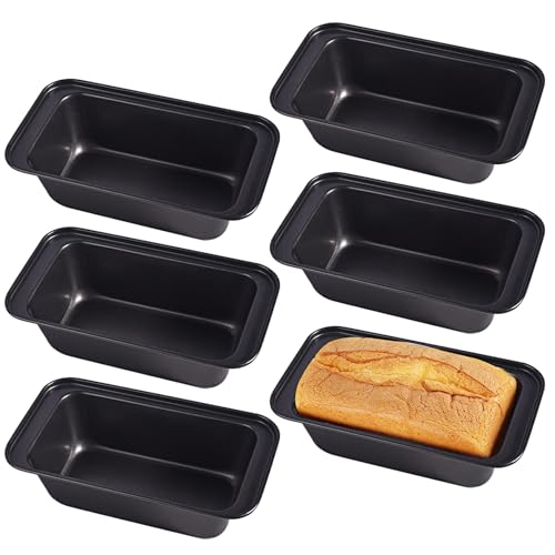 VOXVEPHY Non-Stick Loaf Tins 6 Pack Carbon Steel Bread Tins for Baking