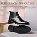 Holy dove Mens Black Chelsea Dress Boots with Side Zipper & Slip-On Ankle, Genuine Leather Casual Boots for Men, Size 9