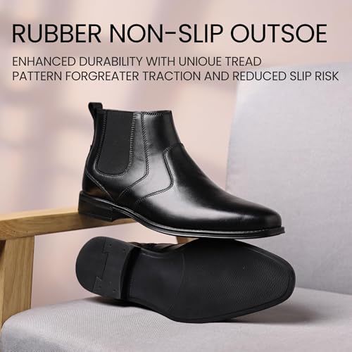 Image of Holy dove Chelsea Boots Men - Genuine Leather,Chelsea Boots for Men with Side Zipper, Casual Slip-On Ankle Boots, Chukka & Oxford Style Dress Boots