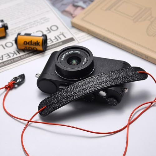 Image of Vintage Ultra-Thin Genuine Leather Camera Lanyard Cowhide Rope Neck Strap for Fujifilm X100VI X-HALF For Ricoh