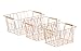 Amazon Basics - Set di 3 cestini portaoggetti in filo, colore rame