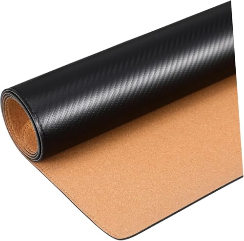Tapis de souris en cuir souple motif carbone grand format