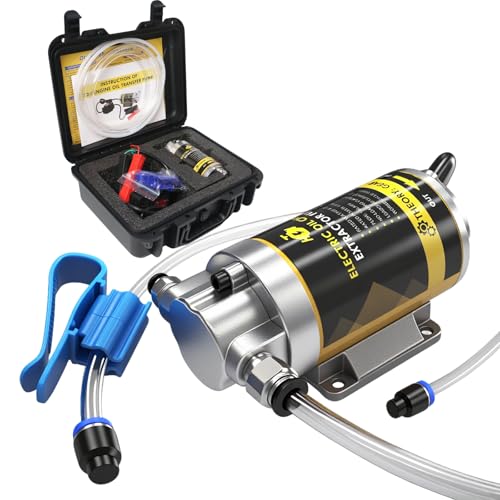 12V 100W Portable Oil Transfer Pump Set, 1-4L/min Fluid Transfer Pump for Engine Oil, Gear Oil, Lubricating Oil Change, Electric Self-Priming Motor Gear Oil Pump for Boat, Car, Trucks and Lawnmower