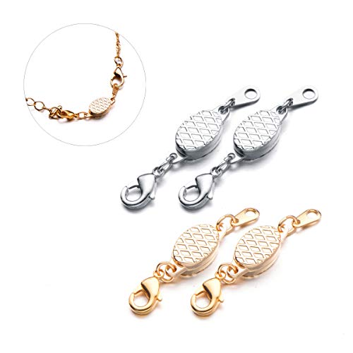 Built-in Safety Locking Magnetic Jewelry Clasp for Necklace and Bracelet Light Small Extender
