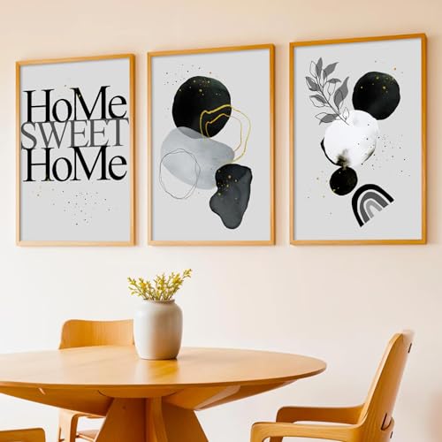 Image of kotart Paintings Modern Art Wall Decor Framed Paintings for Bedroom Room Living Room - Framed Wall Posters /Paintings with Frame - Paintings for Wall Decoration Set of 3-D (Art 2, 13x17 inch)