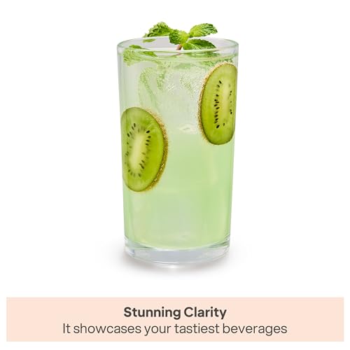 Image of CELLO Liberty Hi-Ball Glass Set of 6 Pcs 280ml, Transparent | Freezer & Fridge Safe, Leadfree Dishwasher Safe Toughened Crystal Clear Glasses Set for Drinking Water Juice Milk Cocktail Mocktail Soda