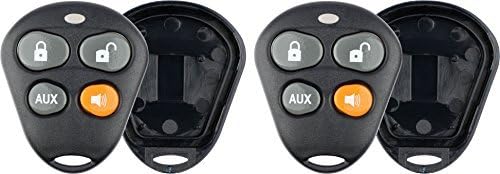 KeylessOption Keyless Entry Remote Control Starter Car Key Fob Case Shell Outer Cover Button Pads for Viper Automate Alarms (Pack of 2)