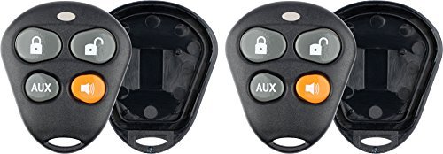 KeylessOption Keyless Entry Remote Control Starter Car Key Fob Case Shell Outer Cover Button Pads for Viper Automate Alarms (Pack of 2)