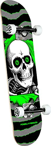 Powell Peralta Ripper - Monopatín completo (20,3 x 79,9 cm), color plateado y verde