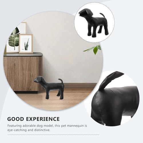 MERRYHAPY Hundeschaufensterpuppe aus Flexiblem Pu Leder Stehendes Hunde Ausstellungsmodellm Freistehende Haustier Kleiderpräsentation für Kleine Hunde