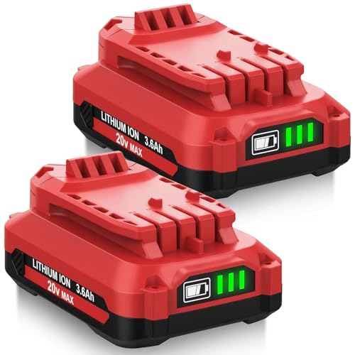 Image of 2Pack V20 Lithium ion Batteries Replacement for Craftsman 20V Battery, 3.6-Amp Hour Compatible with Craftsman 20Volt Max CMCB202 CMCB201 CMCB204 CMCB206 CMCB209 Power Tool Battery(Red)