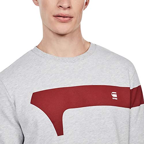 G-STAR RAW Graphic 13 Felpa, Grigio (Lt Grey Htr