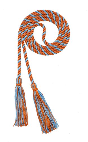 Image of Graduation Honor Cord - Orange /LT Blue - Every School Color Available - Made in USA