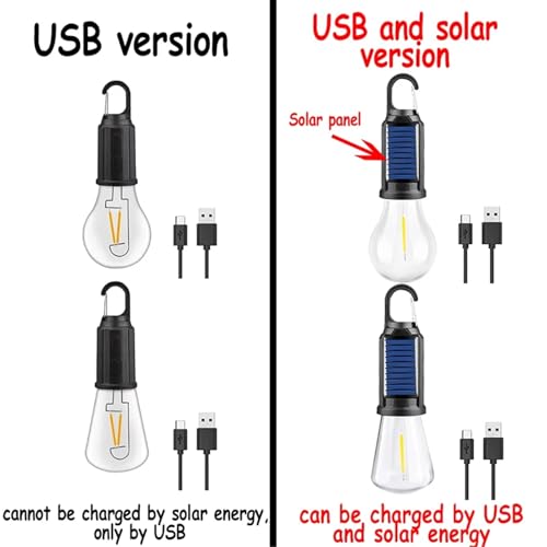 Luz Vintage recargable con ganchos para solucionar apagones en casa 6