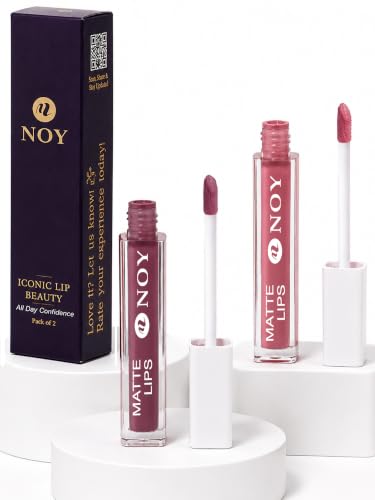 Image of NOY Chic Nude Matte Lip Colors Set Intense Shades Of Subtle Glam 100% Non Transfering On A Clothing, Eating Nude Pink, Tan Nude (Sets 2)#WC108