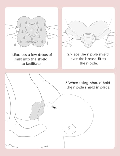 Image of Momcozy Silicone Nipple Shields for Breastfeeding, Flower Shape Petal Design, Ultra Thin & Soft for Flat or Inverted Nipples, Flexible Nursing Shield, BPA /BPS Free (1 Pair, 17mm)
