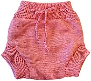 100% Merino Wool Adult Soaker Cloth Diaper Cover Shorts Knit Knitted Handmade X-Large, Pink