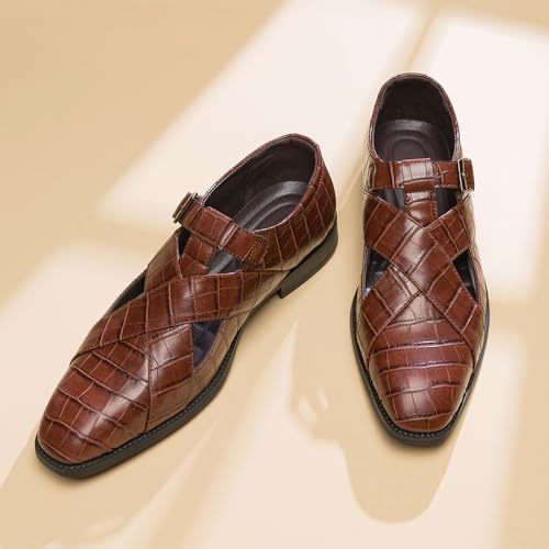 Business Casual Sandals for Men Summer Breathable Walking Office Oxfords Male Cocktail Party Dress Formal Shoes4