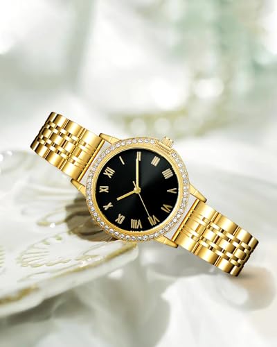 CIVO Edelstahl Armbanduhr Damen Wasserdicht Elegant Damenuhr Diamant Klassische Analog Damenkleiduhren Quarzuhr für Frauen Vintage Casual – Bild 6