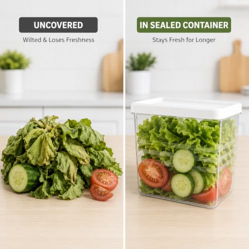 Image of Krevo Fridge Storage Containers 2400ml Pack of 12 | Airtight BPA Free White