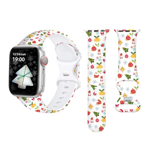 Image of Holidays Watch Band Compatible with Apple Watch Bands 38mm 40mm 41mm 42mm 44mm 45mm 49mm for Women Men Gift, Halloween Adjustable Soft Silicone Strap Replacement for iWatch Series Ultra SE 9 8 7 6 5 4