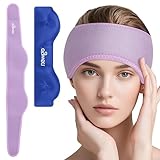 NEWGO® Migräne Kühlpad Gel Kühlkissen, Migräne Stirnband Kalt-Warm Kompresse für Migräne, Kopfschmerzen, Sinusschmerzen, 1 Stück (Lila)