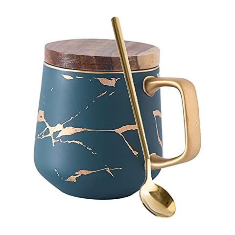 Marbled Gold Ceramic Coffee Cups Set Cover