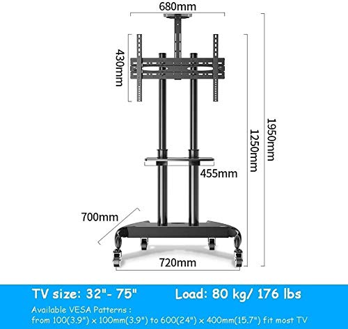 Soporte universal móvil para TV con ruedas y estante de almacenamiento miniatura 7