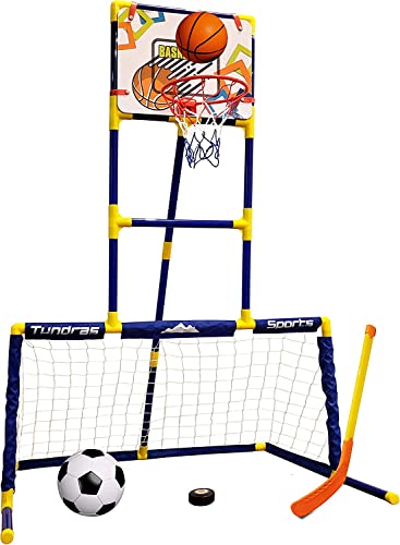 3 In 1 Sports Center - Kids Toy Basketball, Hockey, Soccer, Sports Station - Indoor Arcade Game, Includes Basketball Hoop, Hockey Net, Soccer Goal For Toddlers And Children Boys And Girls #TOP2