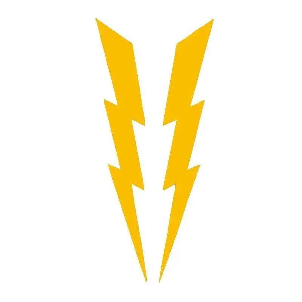 Auto Accessory 1Pair Lightning Motorcycle Stickers Reflective Self-Adhesive Waterproof Car Decal(Yellow)