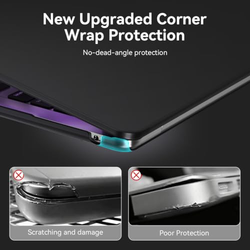Image of EooCoo Compatible with MacBook Air 13 inch Case M5 2026-2022 M4 M3 M2 Model A3449 A3240 A3113 A2681, Mac Air 13.6 inch Hard Shell & Keyboard Cover & Screen Film & Type-C, Matte Black